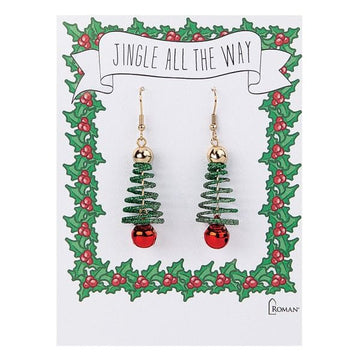 Kellis Gifts Fashion Earrings Jingle Bell Spiral Tree Earrings